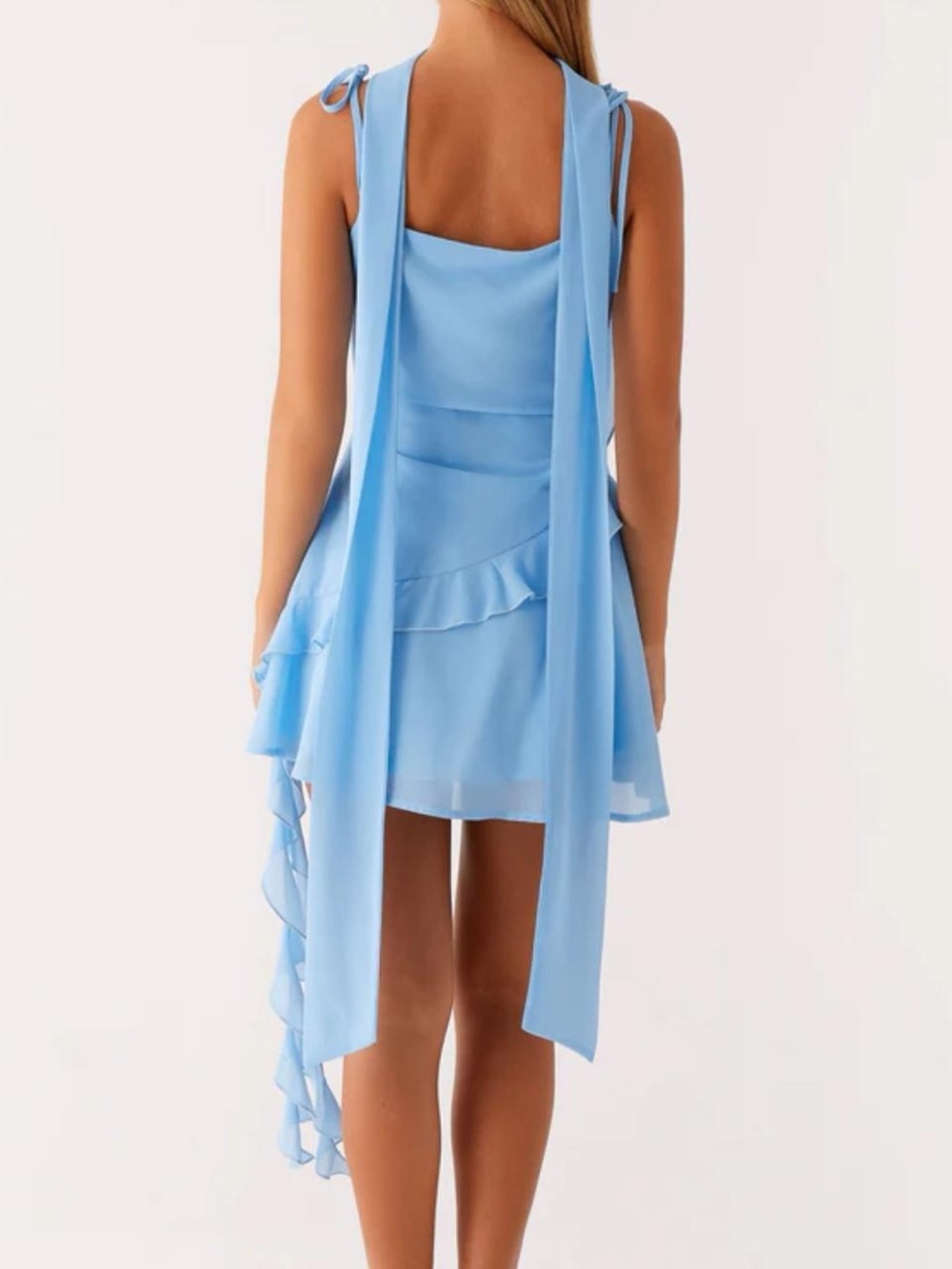 Peppermayo Light Blue Ruffle Mini Dress - Picture 3 of 6